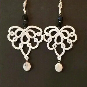 2/$30 Extra Large Tatted Lace Earrings